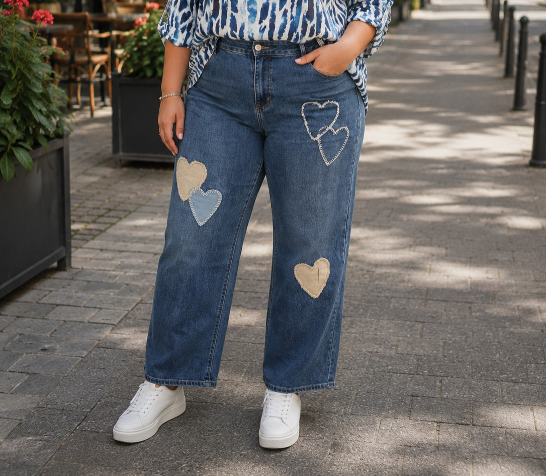 💙 Jean Wide Leg à cœurs