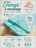 Tongs à Message – COQUETTE 💙✨