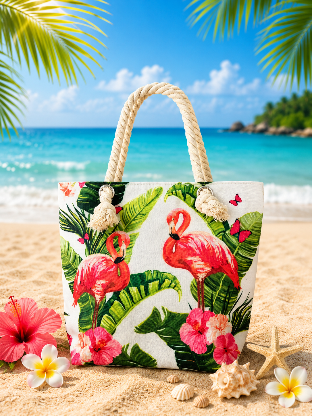 Sac de plage Flamants Roses