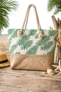 🌿 Sac de plage Tropical – Feuilles Vertes