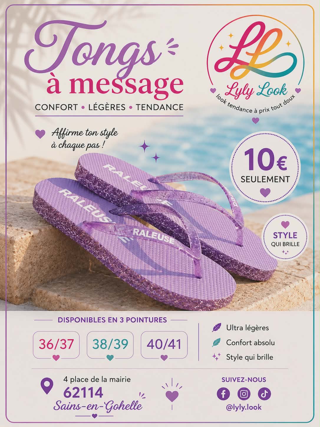 Tongs à Message – RALEUSE 💜