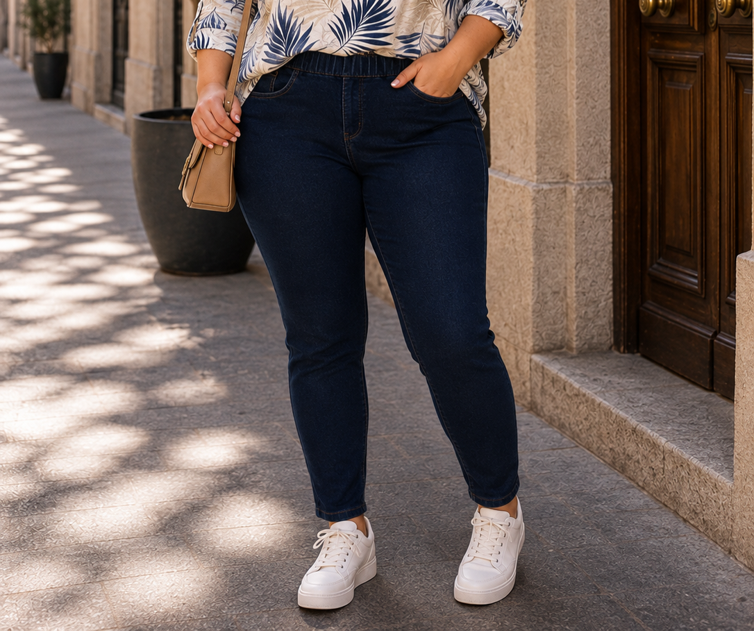 💙 Jean coupe ajustée – Bleu brut