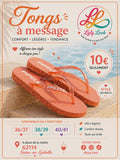 Tongs à Message – PIPELETTE 🧡✨