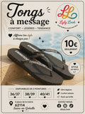 Tongs à Message – EMMERDEUSE 🖤✨