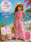 🌸 Ensemble Fille Rose Tropical – Prête pour l'été ! 🌸