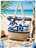 Sac de plage tortues marines – Bleu & Naturel