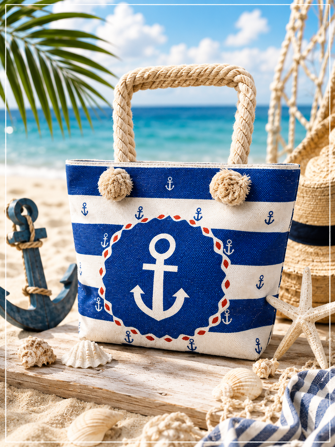 Sac de plage marin – Petit modèle ⚓🌊