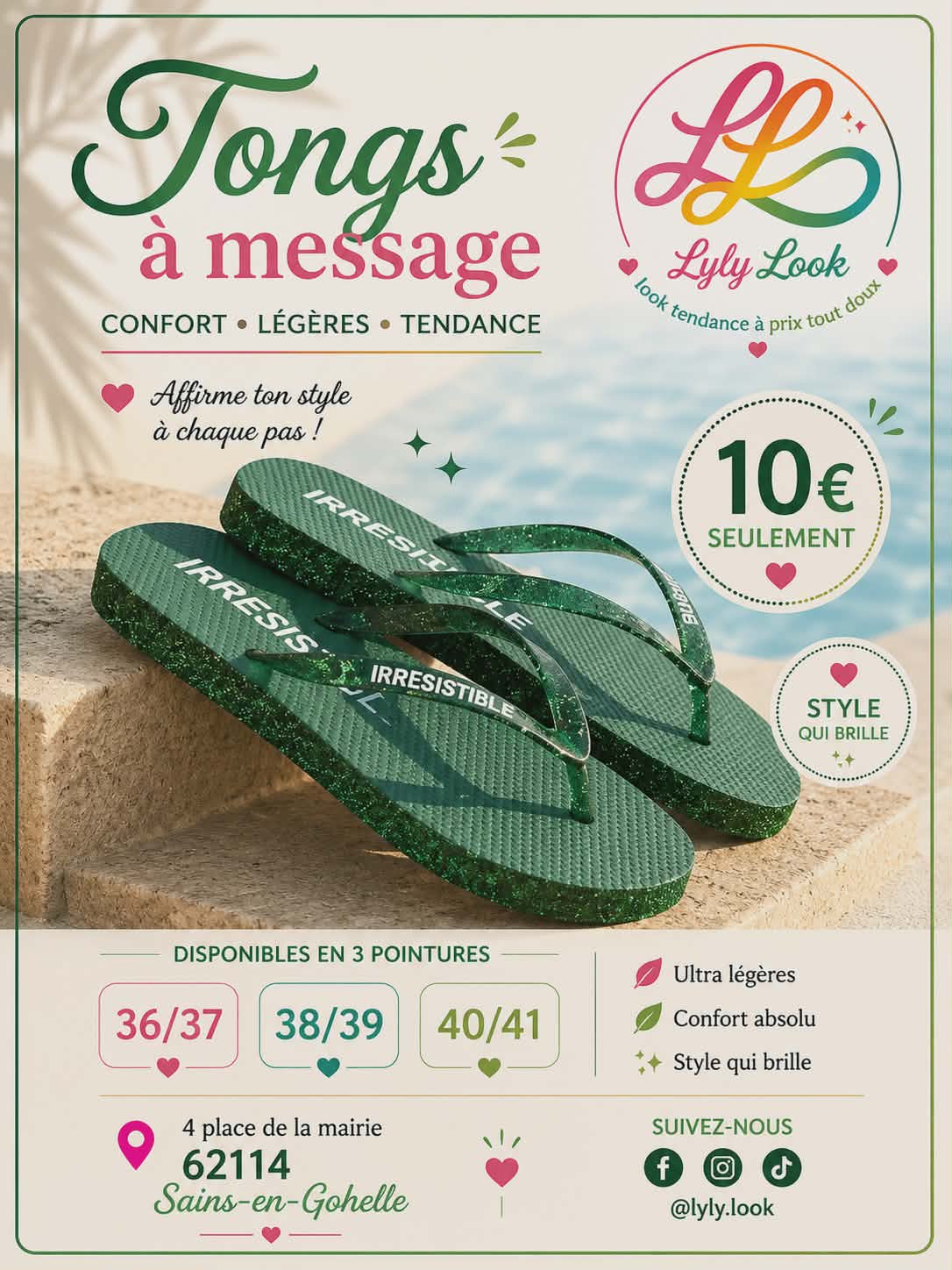 🩴✨ Tongs à Message – Laissez parler votre style ! ✨🩴