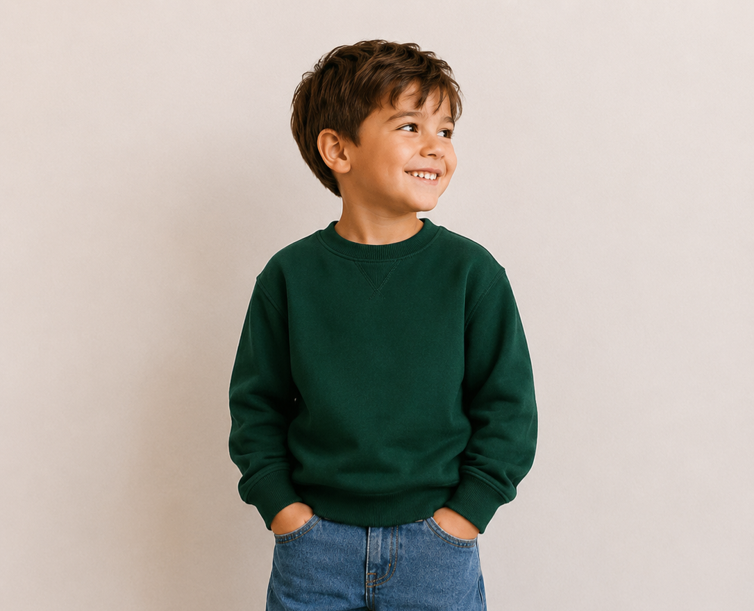 💚 Sweat vert – Garçon