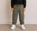 💚 Pantalon cargo kaki – Garçon