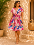 Robe Magique Tropicale Rose 🌺 36 au 52