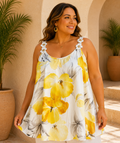 Débardeur Fleuri Grande Taille – Taille Unique (44 au 52) 🌸
