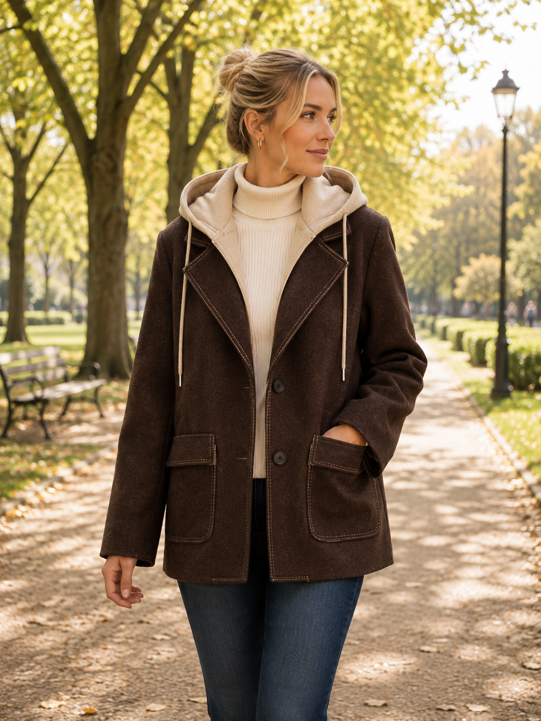 🤎 Veste à capuche – Marron