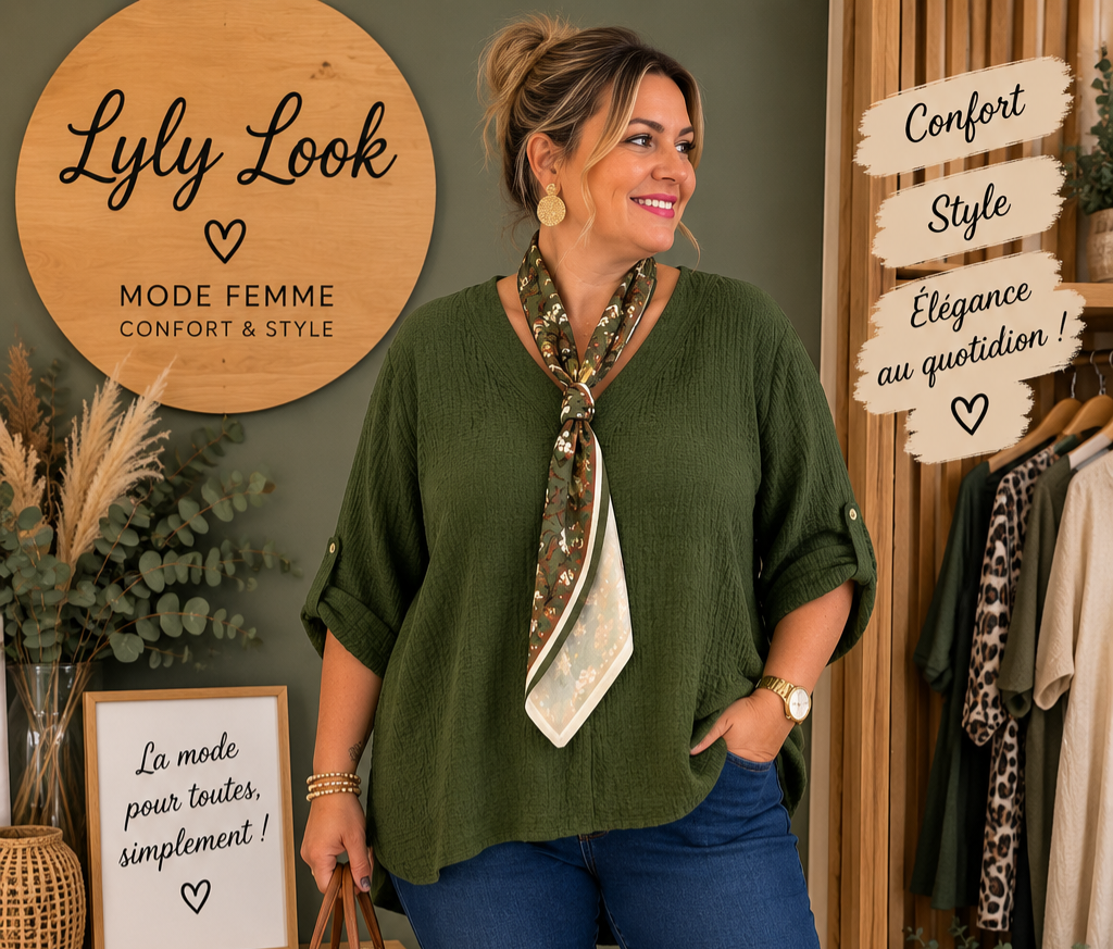 Blouse fluide kaki