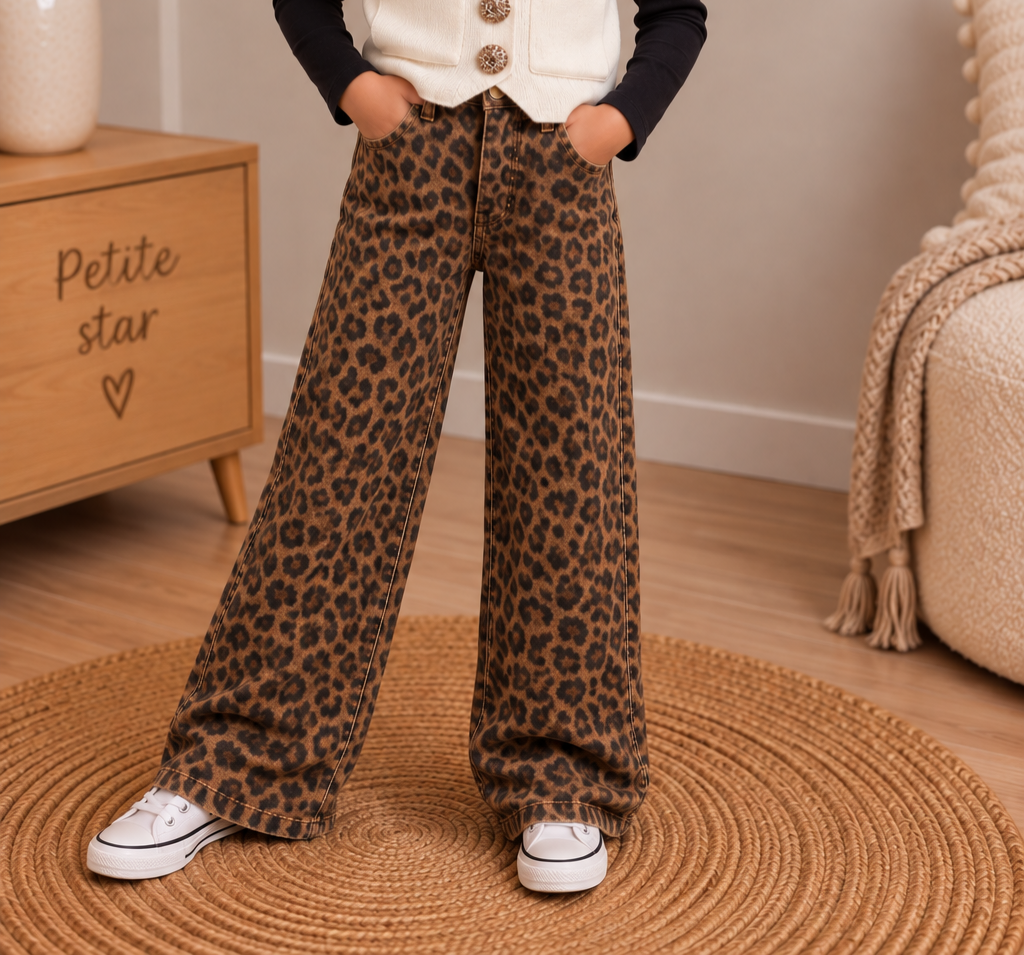 🐆 Jean Wide Leg Léopard