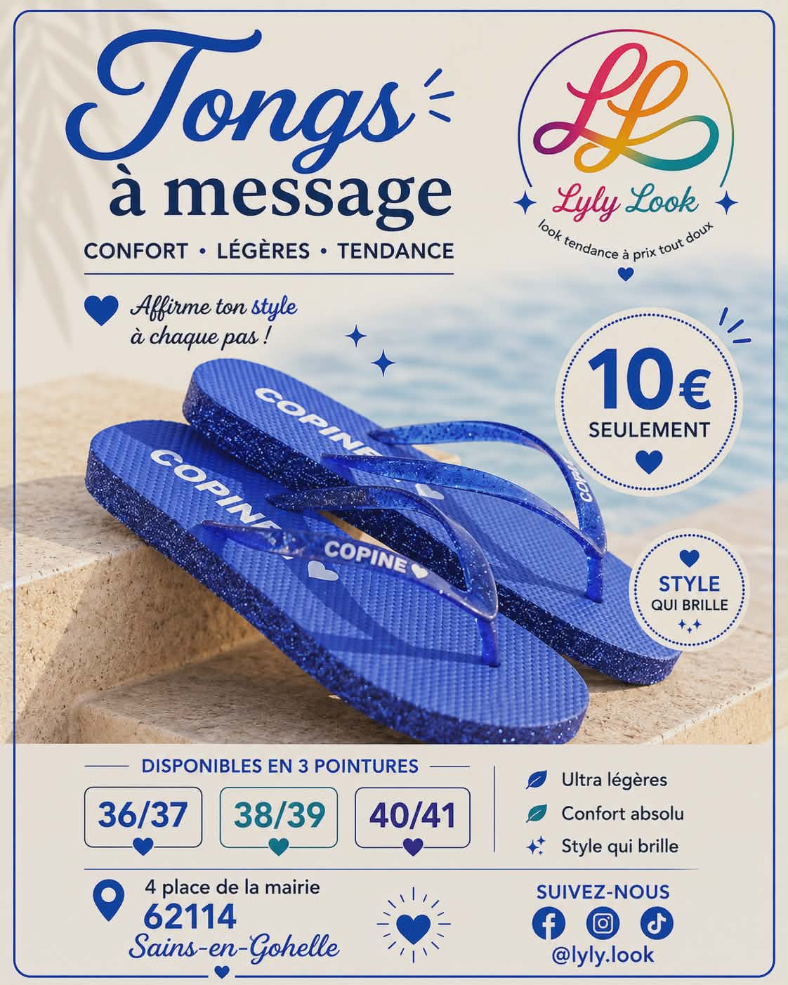 Tongs à Message – COPINE 💙✨