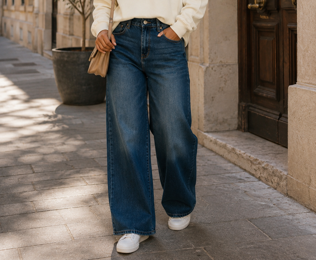 👖 Jean Wide Leg – Bleu
